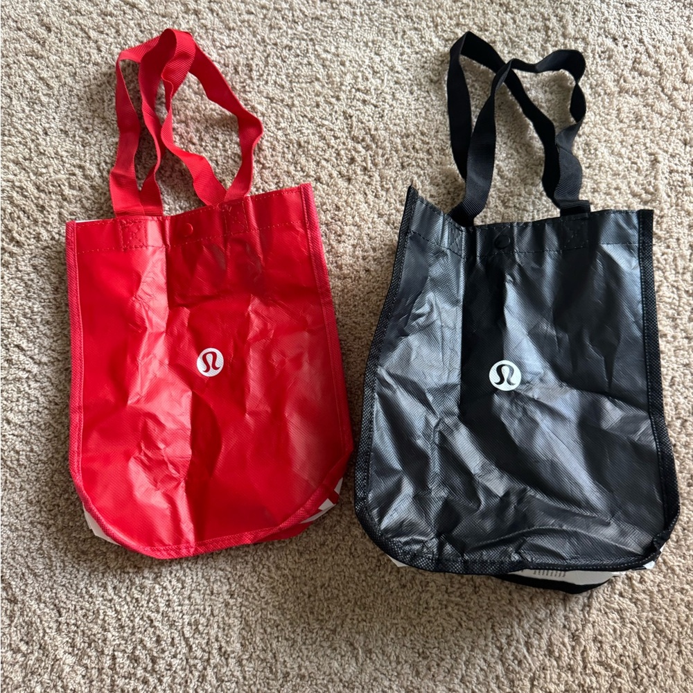 lululemon athletica Red and Black Reusable Tote Pair